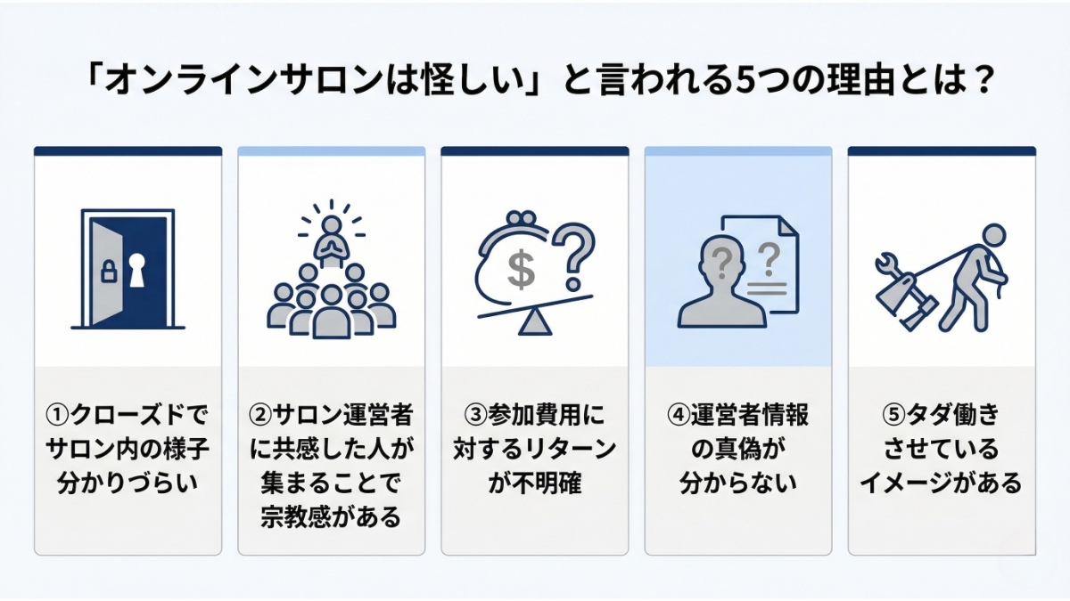 「オンラインサロンは怪しい」と言われる5つの理由とは？