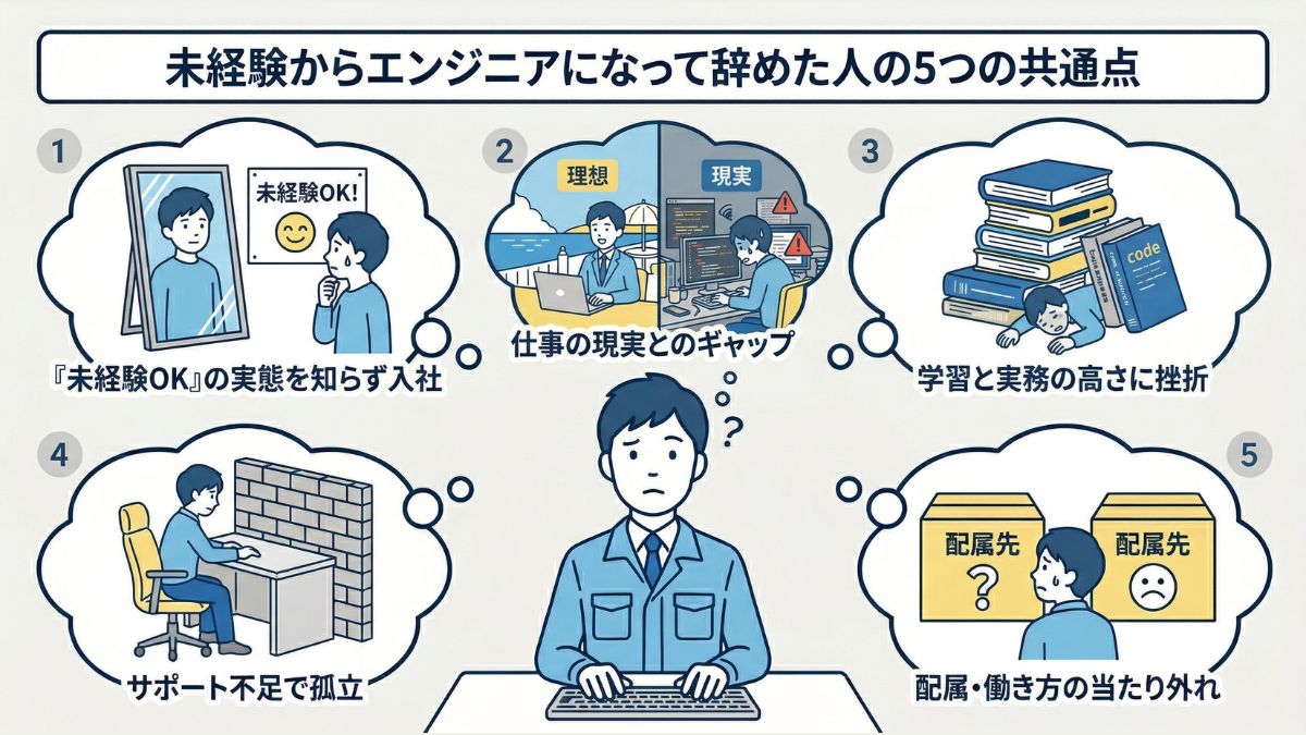 未経験からエンジニアになって辞めた人の5つの共通点