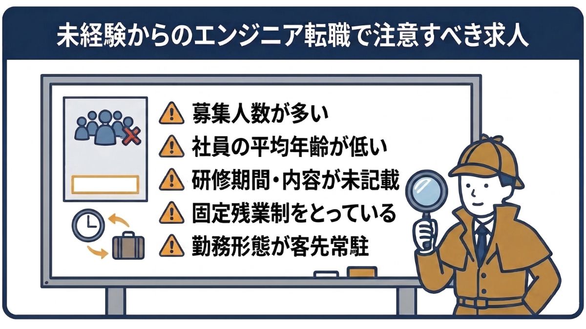 未経験からのエンジニア転職で注意すべき求人