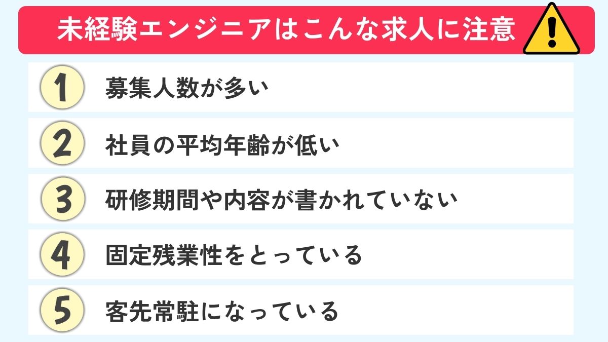 未経験エンジニアはこんな求人はやめとけと言える特徴5つ