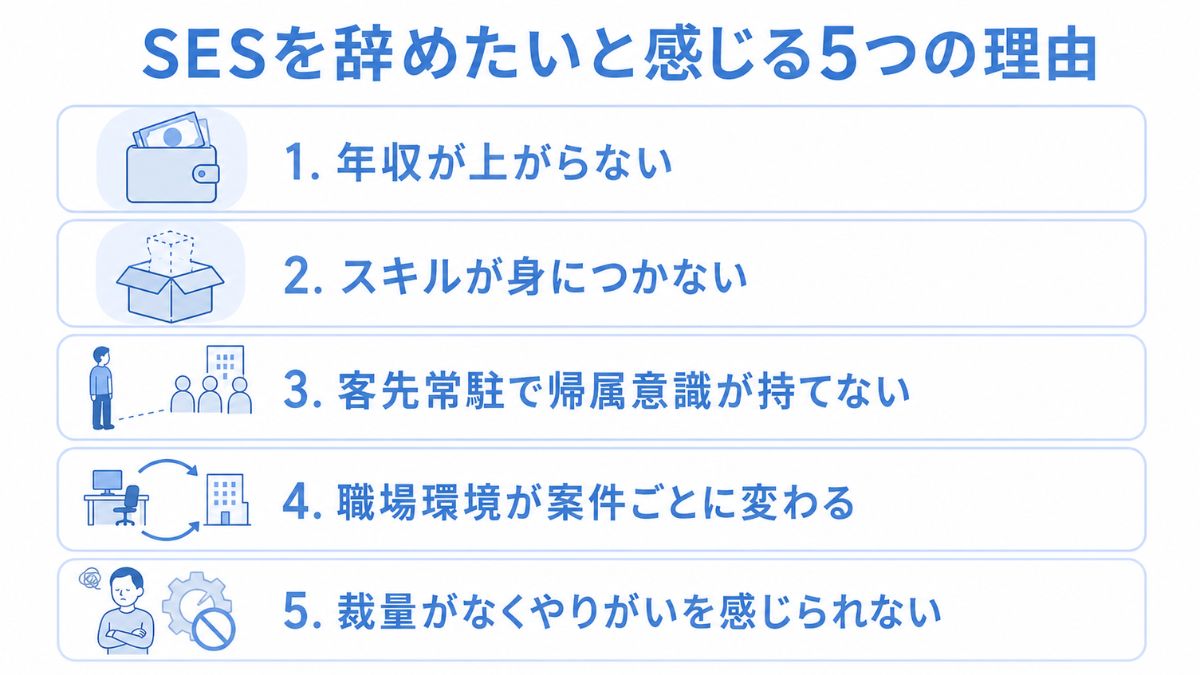 SESを辞めたいと感じる5つの理由
