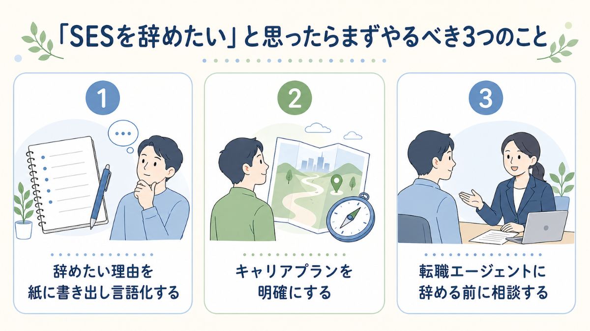 「SESを辞めたい」と思ったらまずやるべき3つのこと