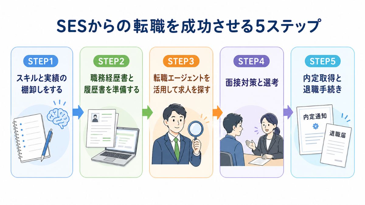 SESからの転職を成功させる5ステップ