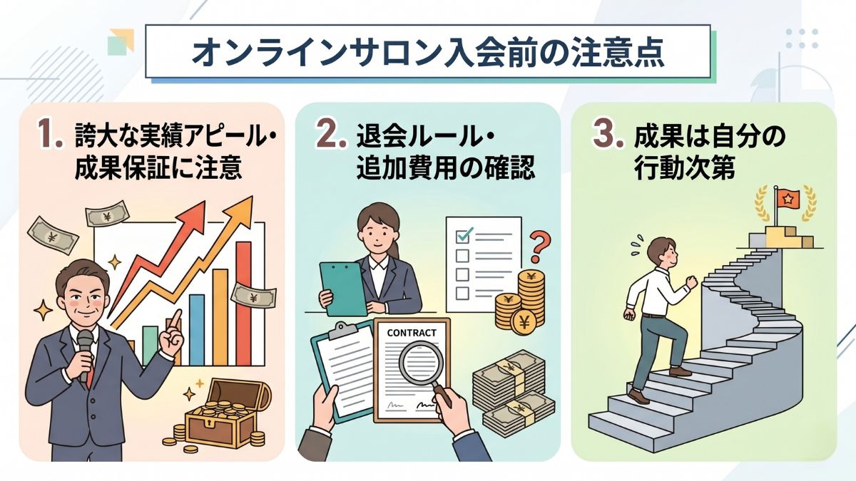 オンラインサロン入会前にの注意点