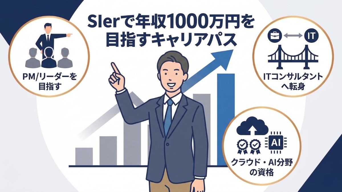 SIerで年収1000万円を目指すには？具体的なキャリアパス