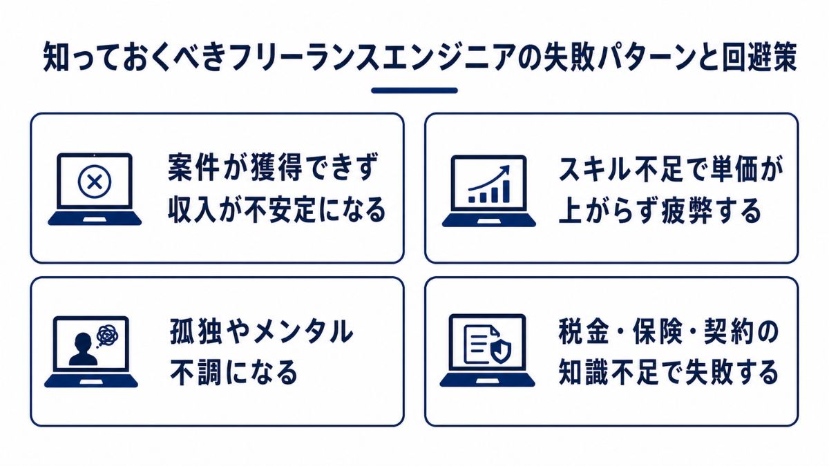 知っておくべきフリーランスエンジニアの失敗パターンと回避策